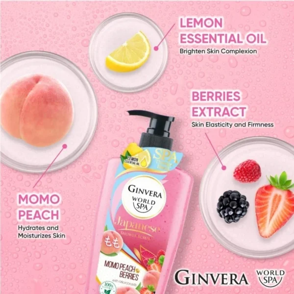Momo Peach Berries Spa Shower Scrub